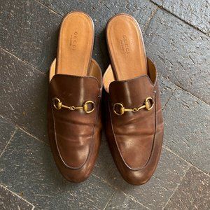 Gucci Princetown Leather Mule Brown